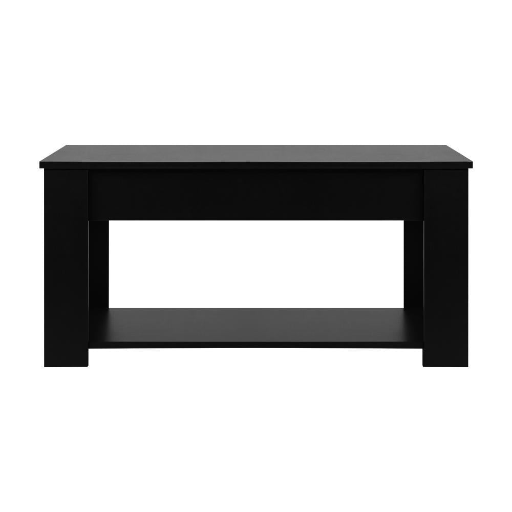 Coffee Table with Lift Up Top Storage Space Wooden Black