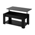 Coffee Table with Lift Up Top Storage Space Wooden Black