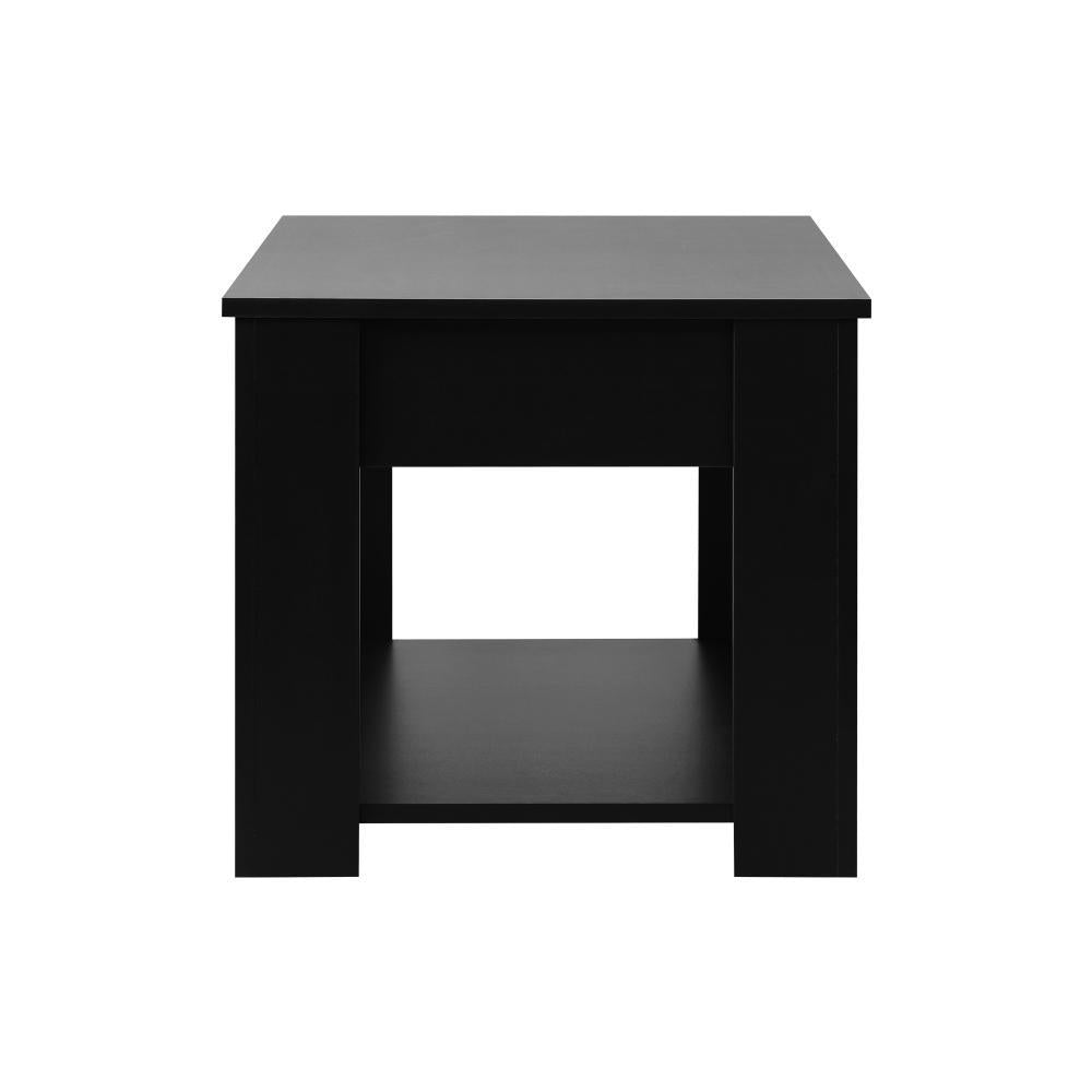 Coffee Table with Lift Up Top Storage Space Wooden Black