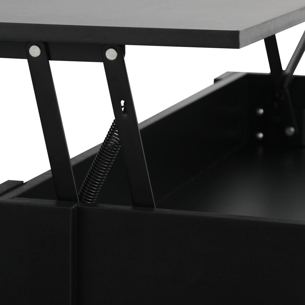 Coffee Table with Lift Up Top Storage Space Wooden Black