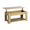 Coffee Table with Lift Up Top Storage Space Wooden Beige