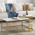 Nesting Coffee Table Set of 2 Detachable Faux Marble Top