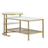 Nesting Coffee Table Set of 2 Detachable Faux Marble Top