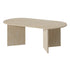 Coffee Table Sofa End Table Oval Side Cafe Desk Timber Beige