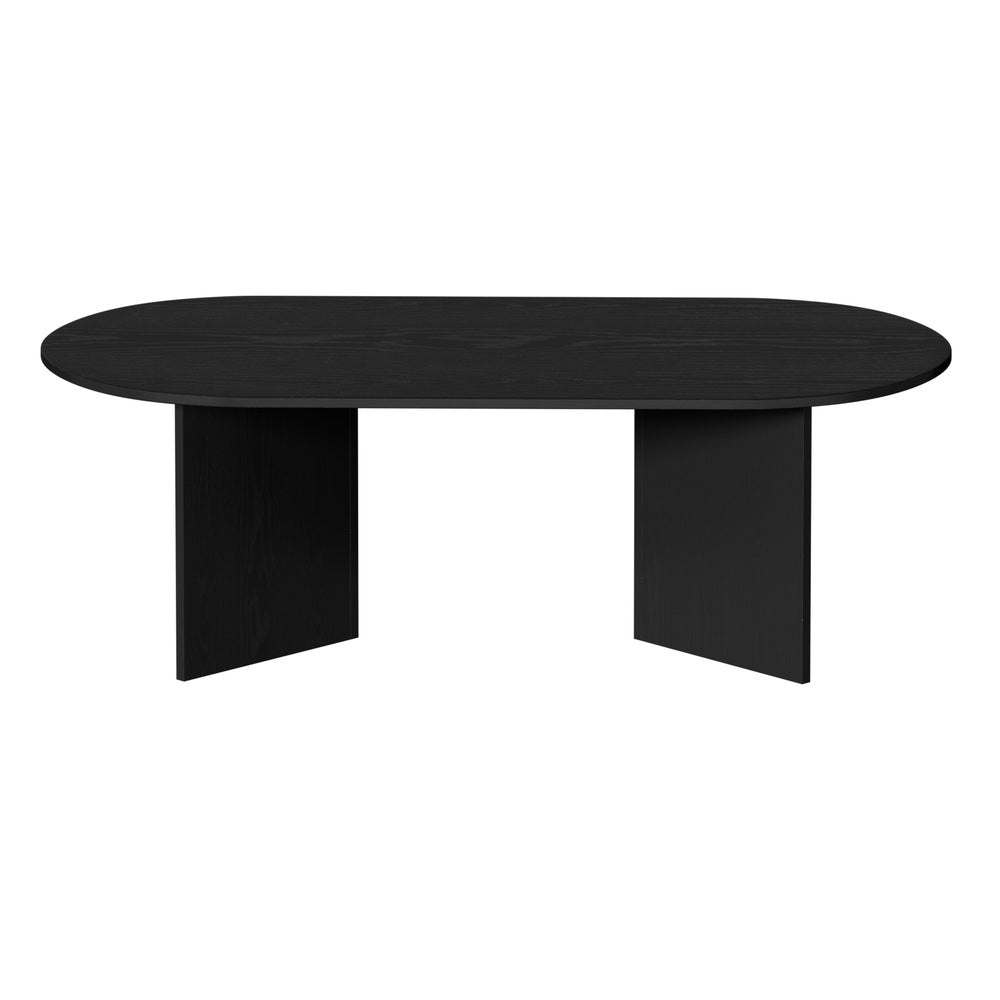 Coffee Table Sofa End Table Oval Side Cafe Desk Timber Black