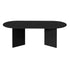 Coffee Table Sofa End Table Oval Side Cafe Desk Timber Black
