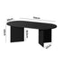 Coffee Table Sofa End Table Oval Side Cafe Desk Timber Black