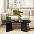 Coffee Table Sofa End Table Oval Side Cafe Desk Timber Black