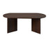 Oikiture Coffee Table Oval Sofa End Table Timber Walnut