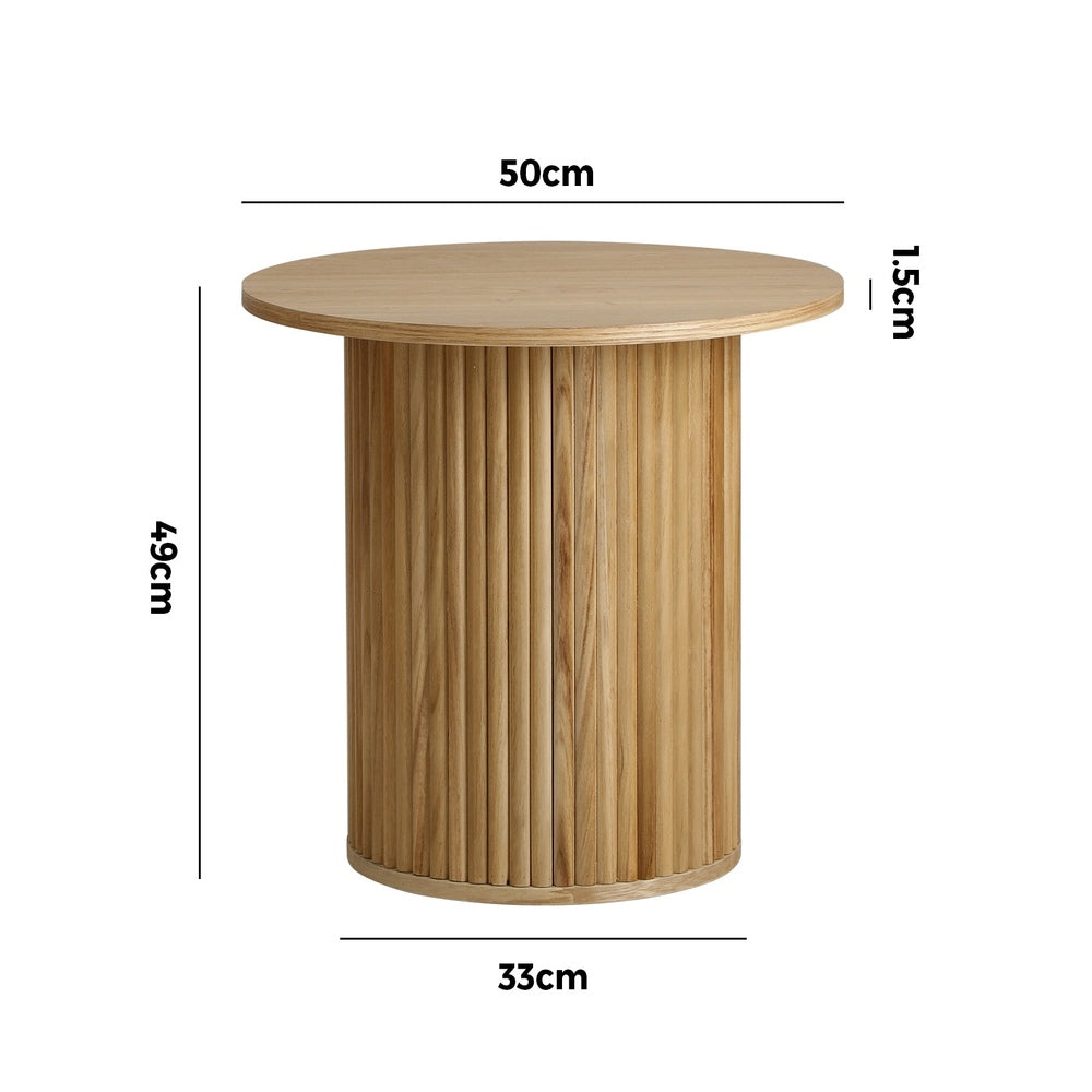 Oikiture Coffee Table Side End Tables Natural