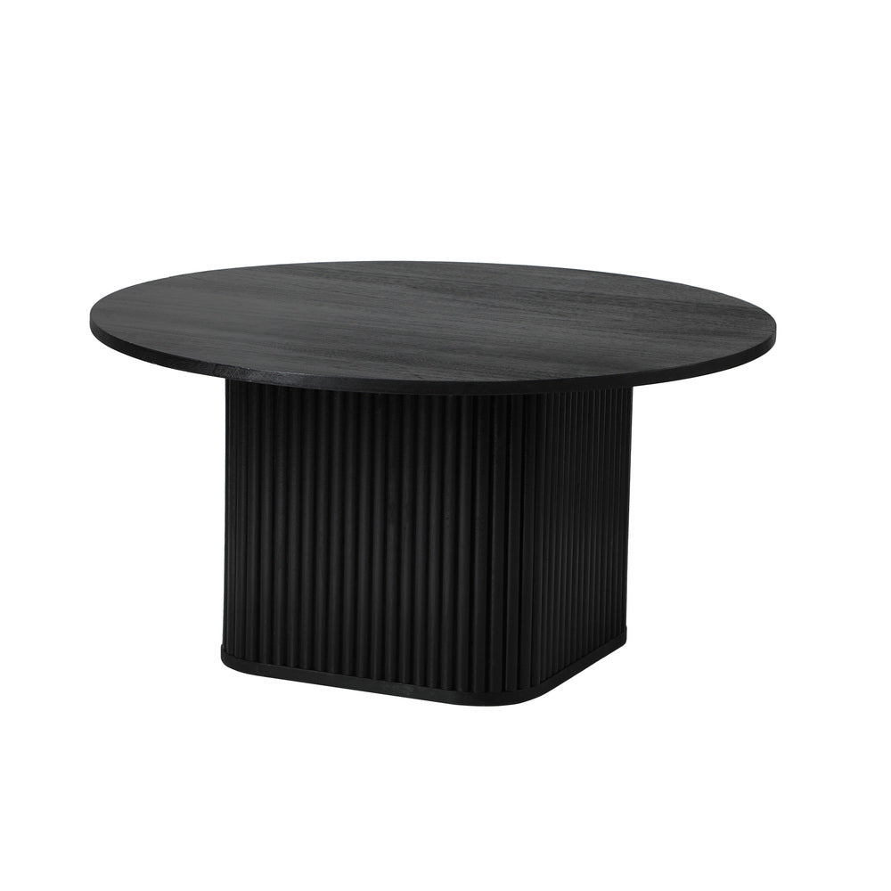 Coffee Table Round Wooden Black