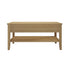 Oikiture Coffee Table with Storage Drawers Open Shelving Natural
