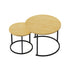 Oikiture Set of 2 Nesting Coffee Table Round Natural and Black