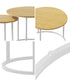 Oikiture Set of 2 Nesting Coffee Table Round Natural and White