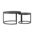 Set of 2 Nesting Coffee Table Round Marble Black