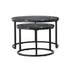 Set of 2 Nesting Coffee Table Round Marble Black