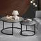 Nesting Coffee Table Round Marble Grey & Black