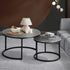 Nesting Coffee Table Round Marble Grey & Black