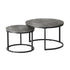 Nesting Coffee Table Round Marble Grey & Black
