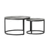 Nesting Coffee Table Round Marble Grey & Black