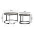 Nesting Coffee Table Round Marble Grey & Black