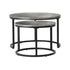 Nesting Coffee Table Round Marble Grey & Black