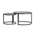 Nesting Coffee Table Round Marble Grey & Black