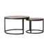Set of 2 Nesting Coffee Table Round Walnut&Black