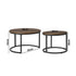 Set of 2 Nesting Coffee Table Round Walnut&Black
