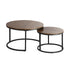 Set of 2 Nesting Coffee Table Round Walnut&Black