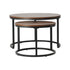 Set of 2 Nesting Coffee Table Round Walnut&Black