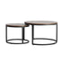 Set of 2 Nesting Coffee Table Round Walnut&Black