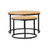 Set of 2 Nesting Coffee Table Round Marble Natural