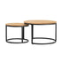 Set of 2 Nesting Coffee Table Round Marble Natural
