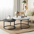 Set of 2 Coffee Table Round Nesting White & Black