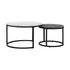 Set of 2 Coffee Table Round Nesting White & Black