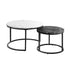Set of 2 Coffee Table Round Nesting White & Black