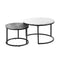 Set of 2 Coffee Table Round Nesting White & Grey