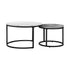 Set of 2 Coffee Table Round Nesting White & Grey