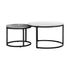 Set of 2 Coffee Table Round Nesting White & Grey
