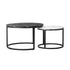 Nesting Coffee Table Round Marble Black&White