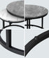 Nesting Coffee Table Round Marble Grey&White