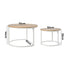 Oikiture Set of 2 Nesting Coffee Table Round Natural & White