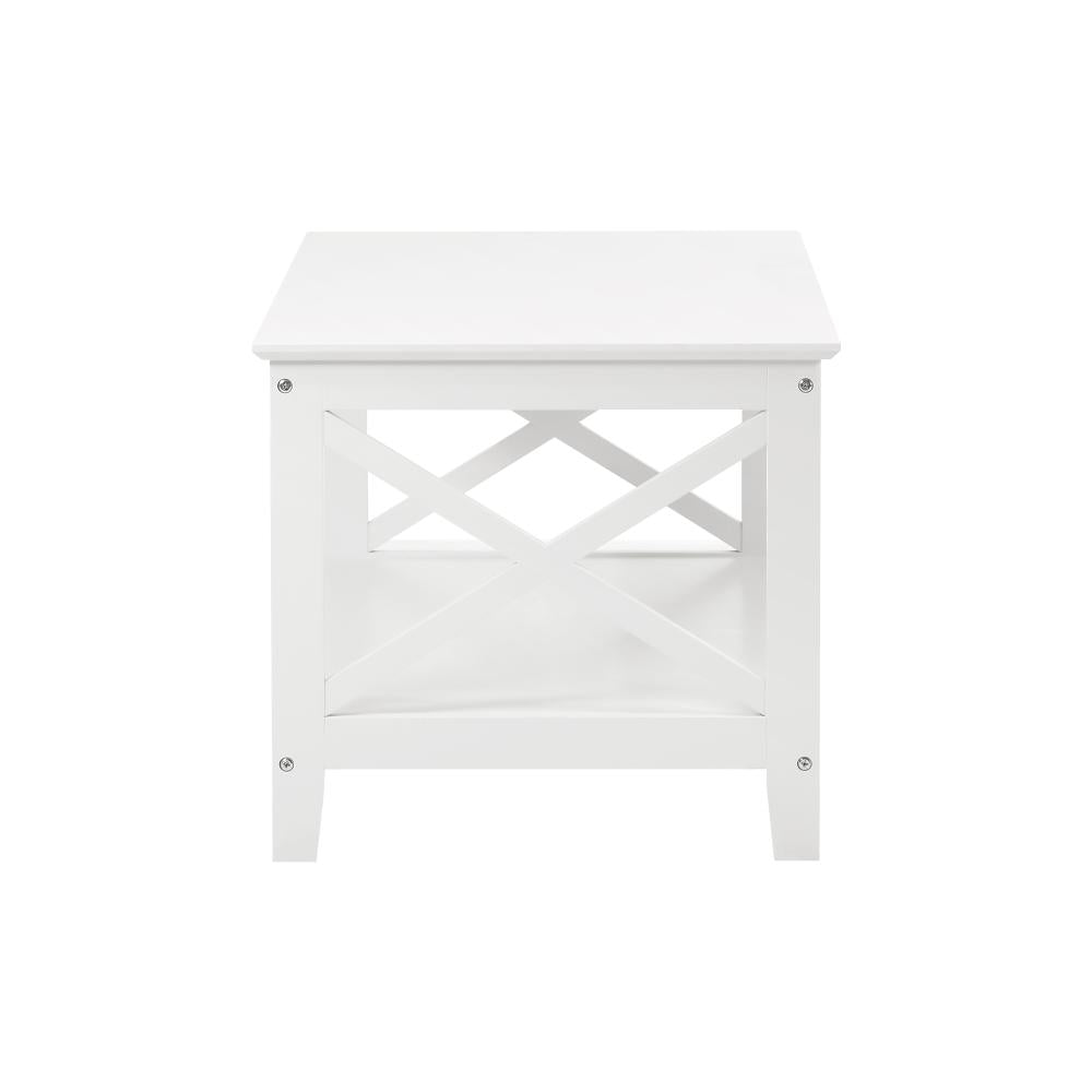 Coffee Table Storage Rack 2-Tier White