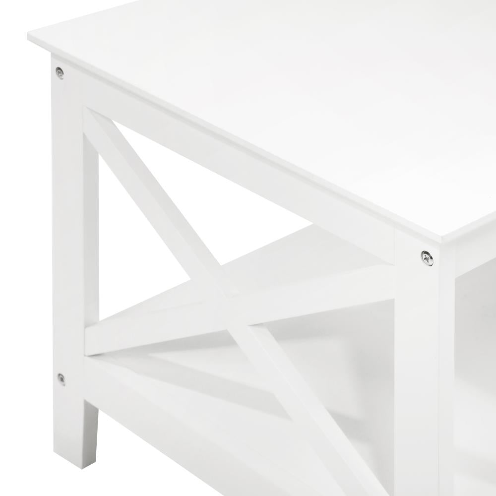 Coffee Table Storage Rack 2-Tier White