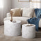 Oikiture Round Coffee Table Set of 2 Marble Effect White Nesting Tables