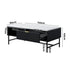 Oikiture Coffee Table 1 Drawer Sofa End Table Open Shelf Black & White
