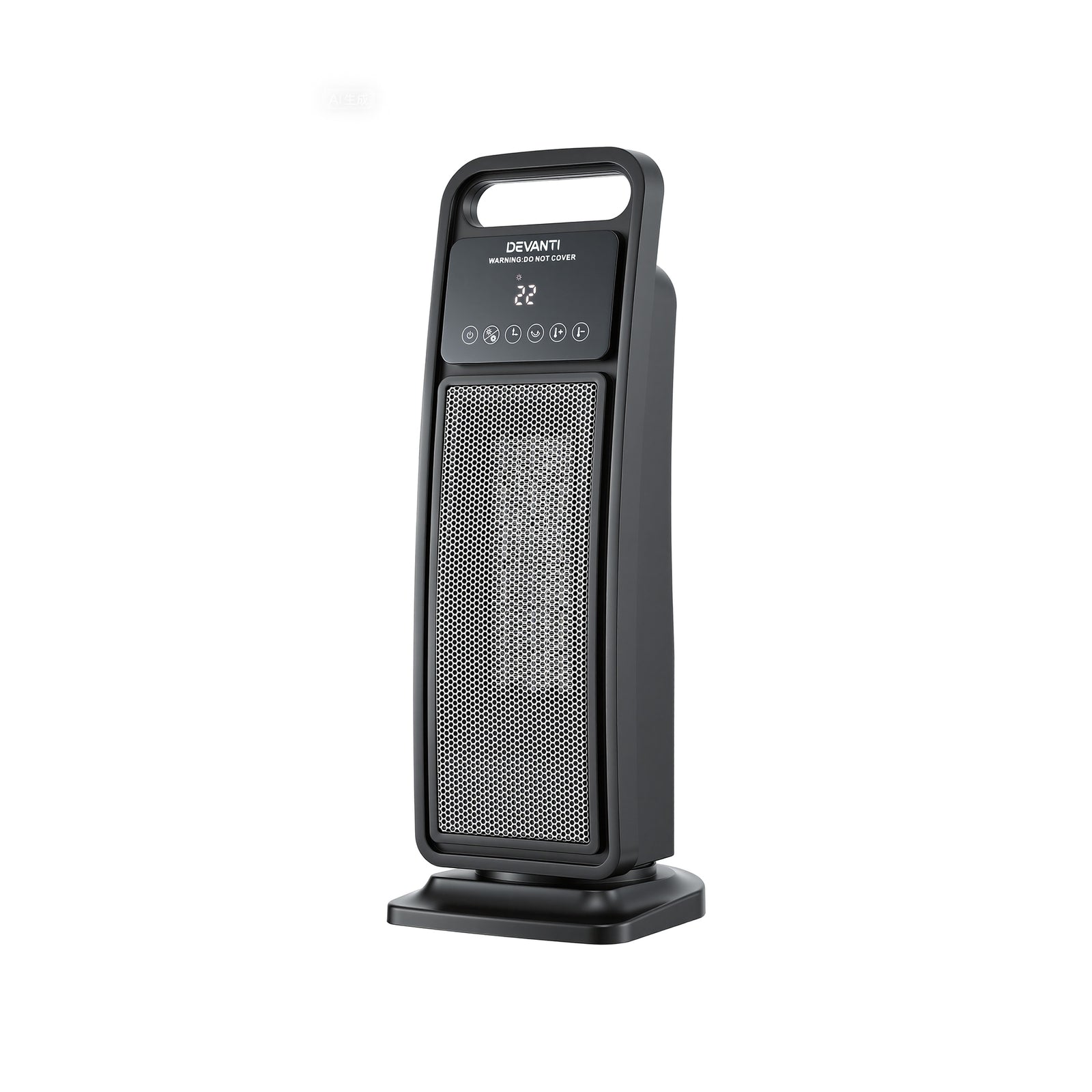 Devanti 2000W Ceramic Tower Heater Space Heaters Indoor Oscillating Black