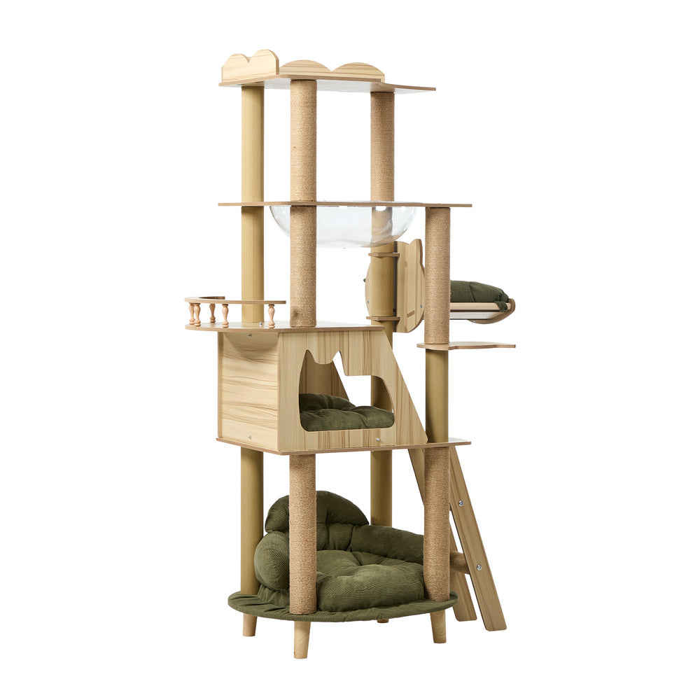 Alopet 152cm Cat Tree Sofa Bed Condo Clear Capsule Bowl Scratch Post