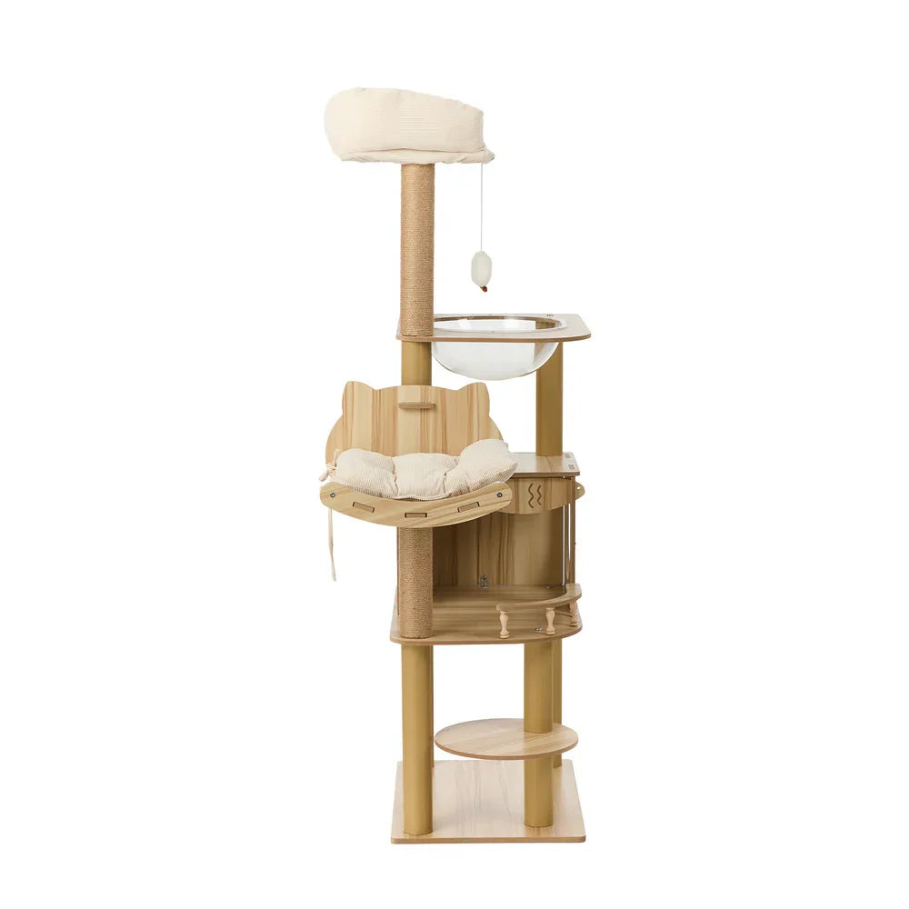 Cat Tree Tower Scratching Post Cats Condo House Bed Wood 150cm